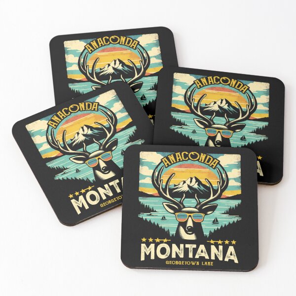 Item preview, Anaconda Montana - Vintage Retro Mule Deer Sunglasses Georgetown Lake Montana Gift designed and sold by JUSTBEELEGANT.