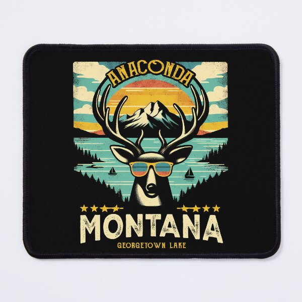 Item preview, Anaconda Montana - Vintage Retro Mule Deer Sunglasses Georgetown Lake Montana Gift designed and sold by JUSTBEELEGANT.