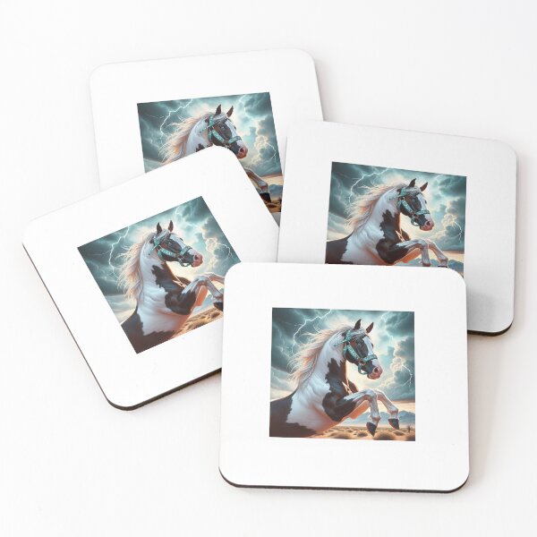 Item preview, Paint Horse Rearing During a Desert Thunderstorm designed and sold by Caitlin Soergel.