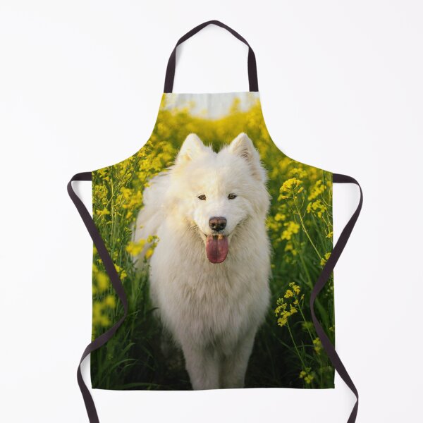Item preview, Samoyed Dog In Flower Meadow designed and sold by TheAnimalZ00.