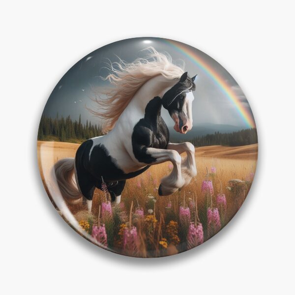Item preview, Gypsy Vanner Stallion Horse: Wild Flowers and Rainbow designed and sold by Caitlin Soergel.
