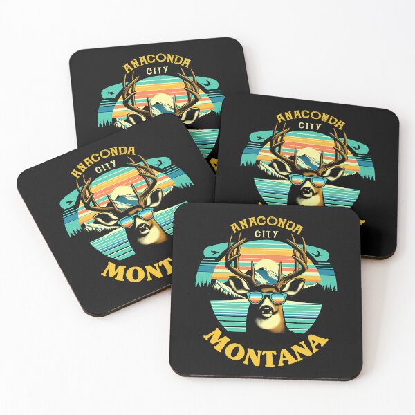 Item preview, Anaconda Montana - Vintage Retro Mule Deer Sunglasses Georgetown Lake Montana Gift designed and sold by JUSTBEELEGANT.