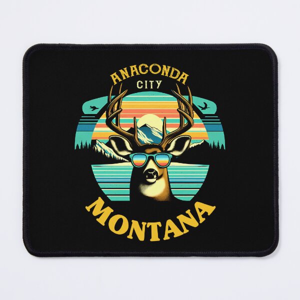 Item preview, Anaconda Montana - Vintage Retro Mule Deer Sunglasses Georgetown Lake Montana Gift designed and sold by JUSTBEELEGANT.