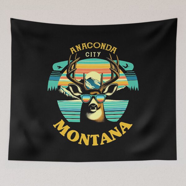 Item preview, Anaconda Montana - Vintage Retro Mule Deer Sunglasses Georgetown Lake Montana Gift designed and sold by JUSTBEELEGANT.