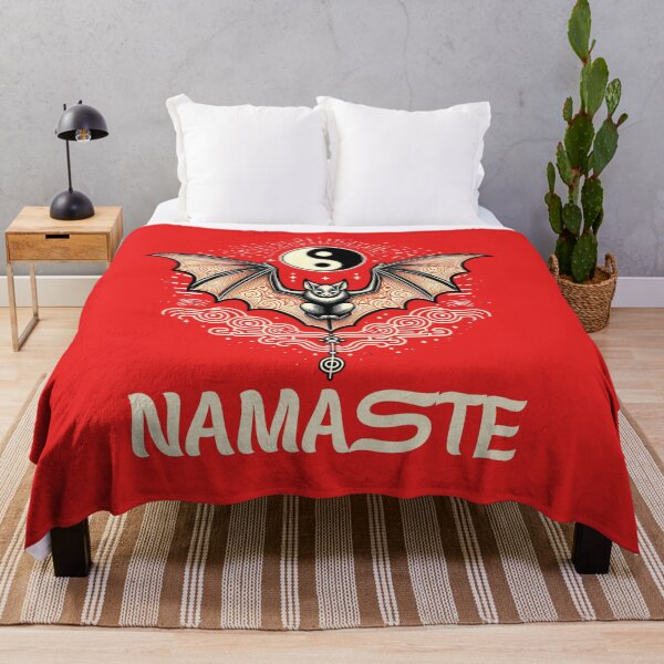 Item preview, Namaste- Zen life Retro minimalist bat under yin and yang For Good Karma designed and sold by Wolvescreate.