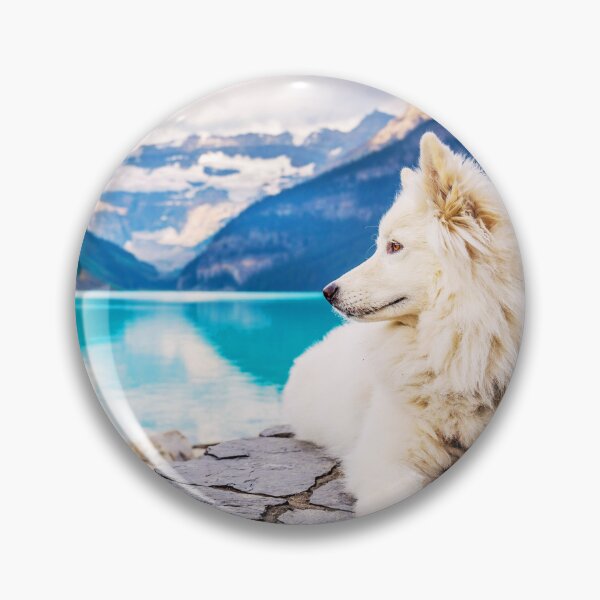 Item preview, Samoyed Dog By The Mountains designed and sold by TheAnimalZ00.