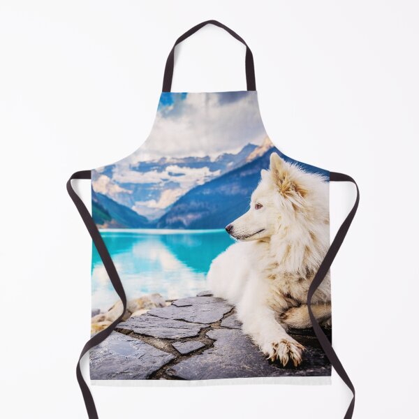 Item preview, Samoyed Dog By The Mountains designed and sold by TheAnimalZ00.