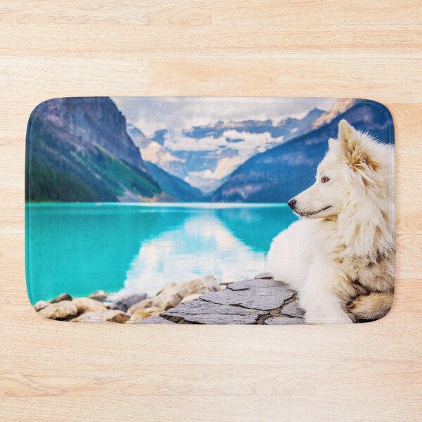 Item preview, Samoyed Dog By The Mountains designed and sold by TheAnimalZ00.