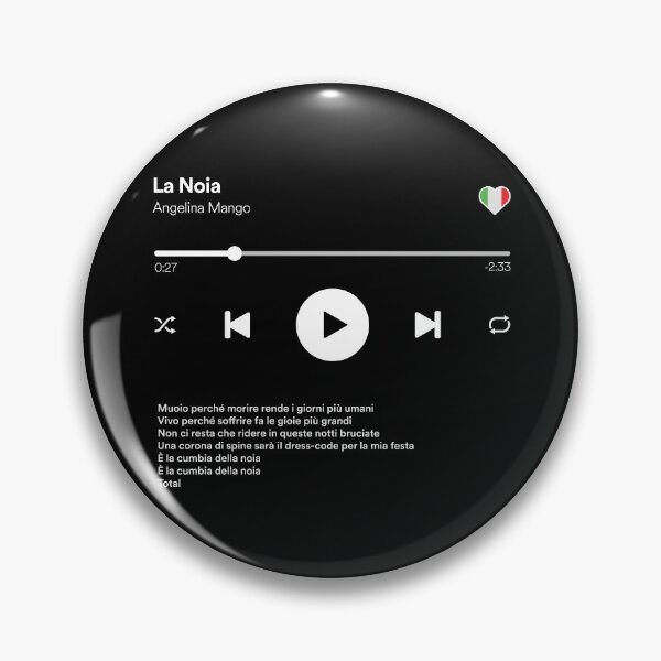 Artikelvorschau, La Noia – Angelina Mango – Eurovision 2024 Italien – Media Player-Stil entworfen und verkauft von Vision-Tees.
