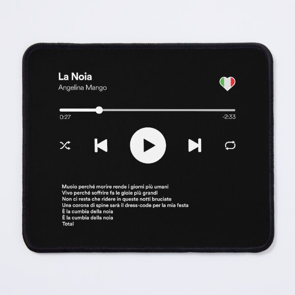Item preview, La Noia - Angelina Mango - Eurovision 2024 Italy - Media Player Style designed and sold by Vision-Tees.