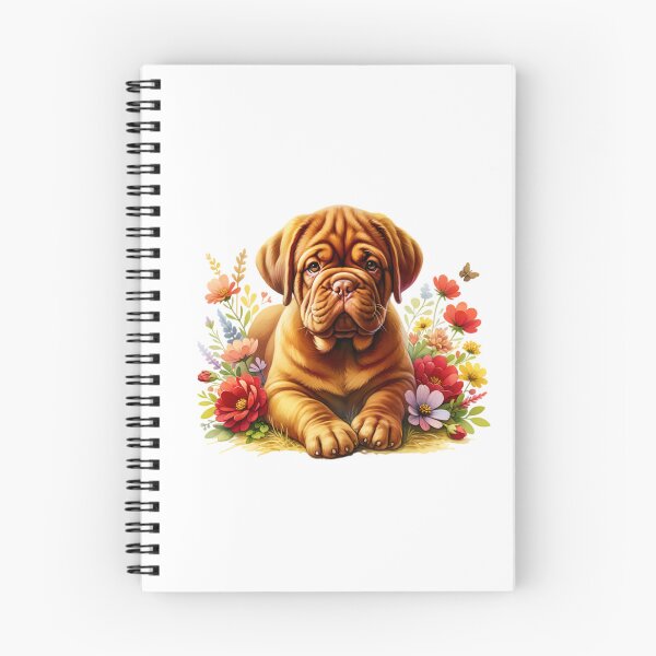 Aperçu de l'œuvre Dogue De Bordeaux Chiot Floral créée et vendue par TheAnimalZ00.