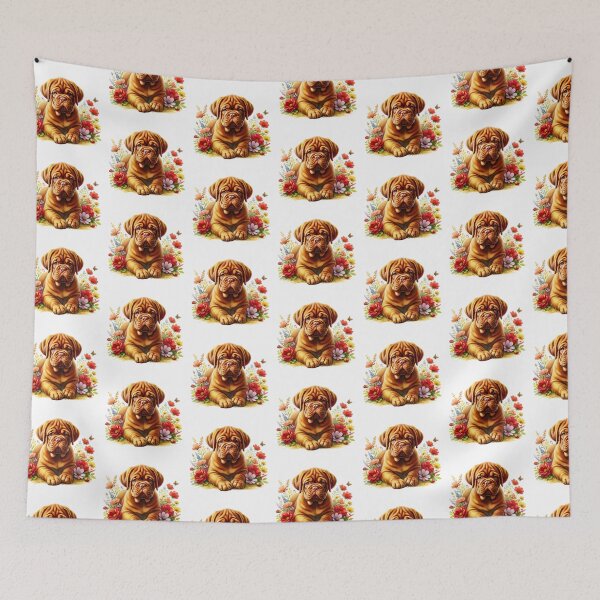 Item preview, Dogue De Bordeaux Puppy Floral designed and sold by TheAnimalZ00.