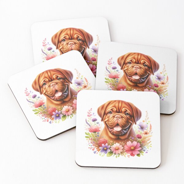 Item preview, Happy Dogue De Bordeaux Puppy Floral designed and sold by TheAnimalZ00.