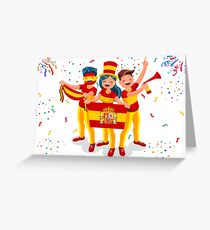 Spain Football Fans Greeting Card