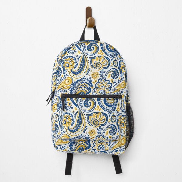Item preview, Vibrant Blue and Yellow Paisley Flourish designed and sold by Paisley Moment.