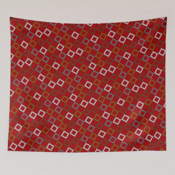 Item preview, Red Shade Multicolor Seamless Square Montage Party Pattern designed and sold by Alchemy-A-La-G.