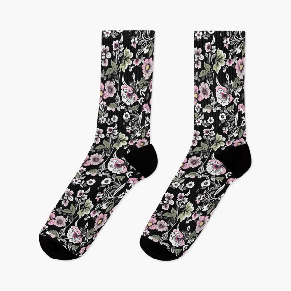 Item preview, Monochrome Floral Elegance with Pink and Green Accents designed and sold by MrKATORSKI.