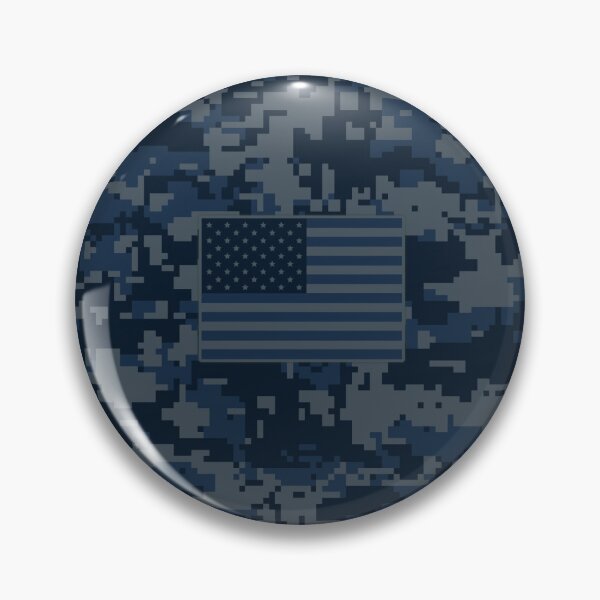 Artikelvorschau, Blaues digitales Camouflage-Design mit USA-Flagge entworfen und verkauft von RichDesignPro.