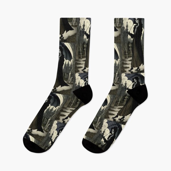 Item preview, Gothic Skeleton Lady Walking In the Cemetary designed and sold by TheDarkWardrobe.
