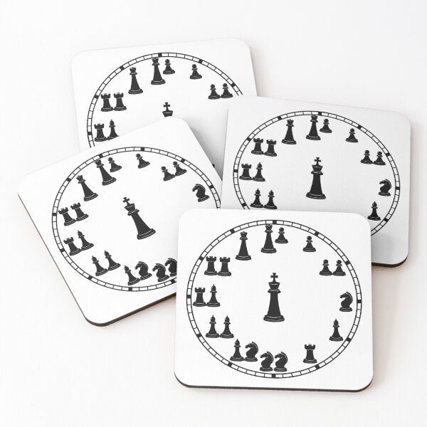 Item preview, clock with chess pieces designed and sold by Numbers-Art.