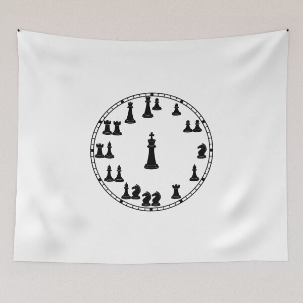 Item preview, clock with chess pieces designed and sold by Numbers-Art.