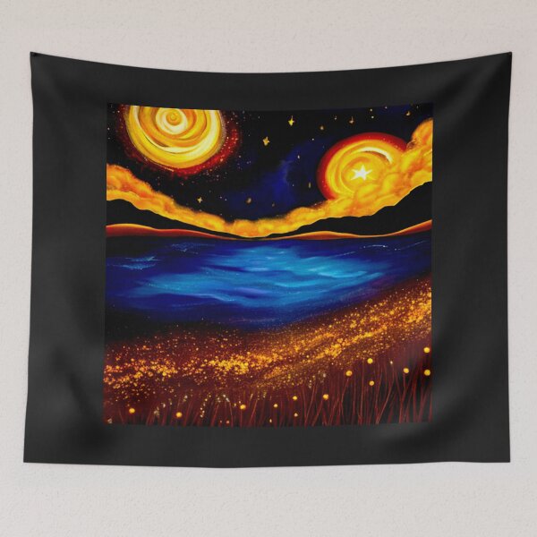 Item preview, Cosmic Whirl: A Starry Dance Above the Golden Meadow designed and sold by Highlandkings.