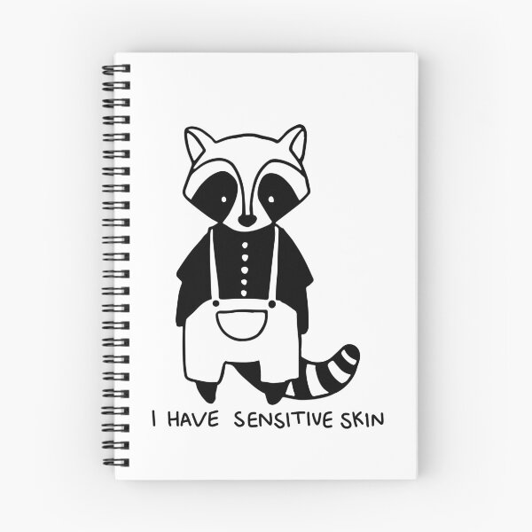 Item preview, I Have Sensitive Skin Raccoon in Overalls designed and sold by Pink Ribbon.