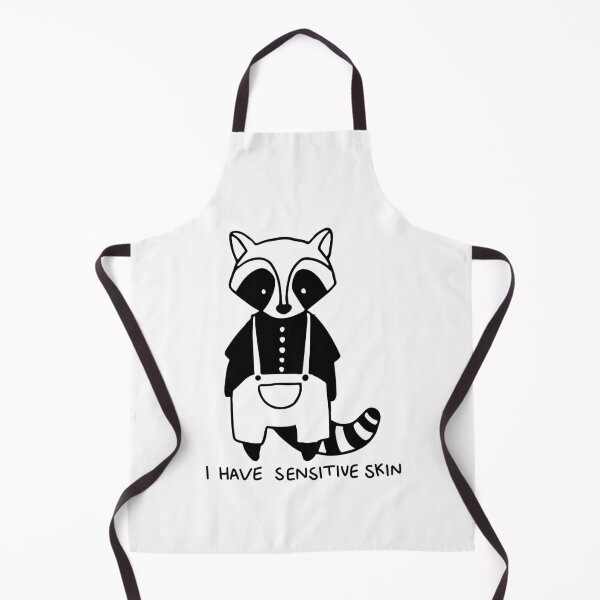 Item preview, I Have Sensitive Skin Raccoon in Overalls designed and sold by Pink Ribbon.