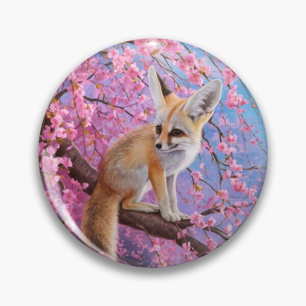 Item preview, Fox Portrait. fennec fox, cherry blossom, fantasy fox, whimsical fox designed and sold by FoxVibes.
