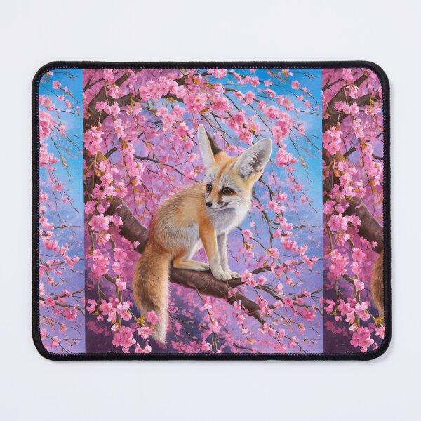 Item preview, Fox Portrait. fennec fox, cherry blossom, fantasy fox, whimsical fox designed and sold by FoxVibes.