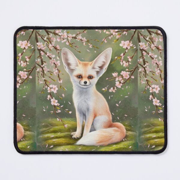 Item preview, Fox Portrait. fennec fox, cherry blossom, fantasy fox, whimsical fox designed and sold by FoxVibes.