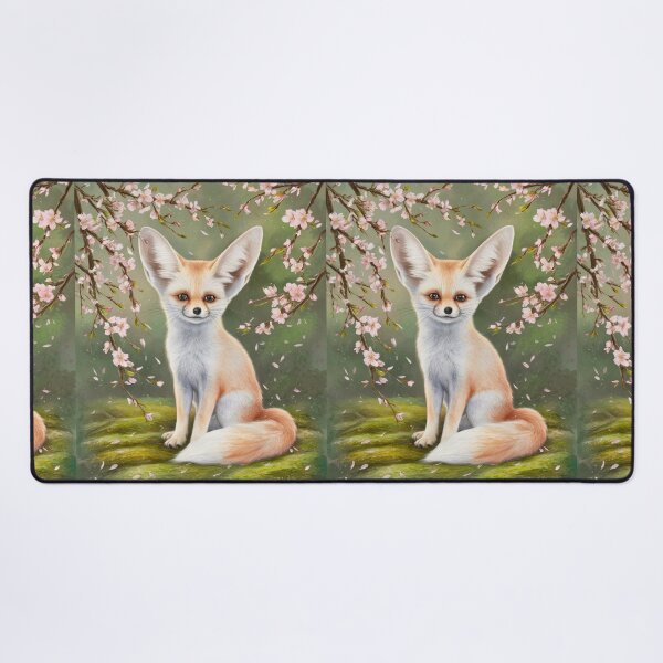 Item preview, Fox Portrait. fennec fox, cherry blossom, fantasy fox, whimsical fox designed and sold by FoxVibes.