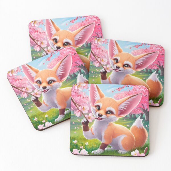 Item preview, Fox Portrait. fennec fox, cherry blossom, fantasy fox, whimsical fox designed and sold by FoxVibes.