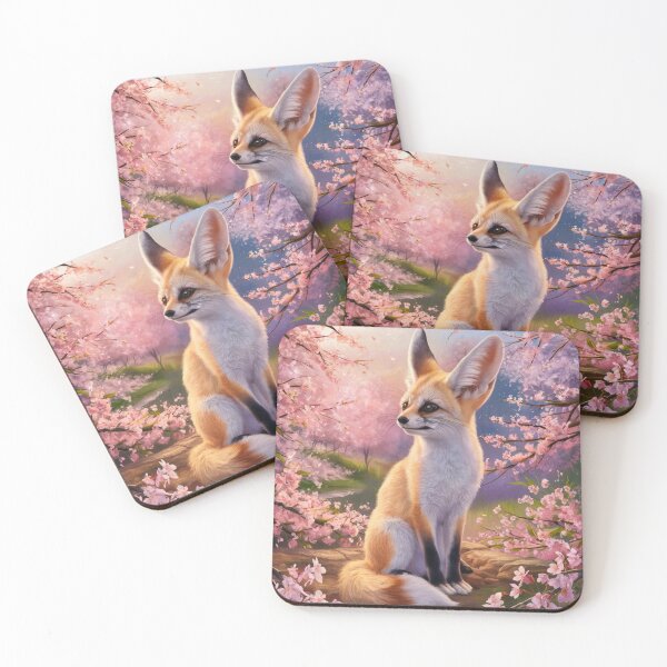 Item preview, Fox Portrait. fennec fox, cherry blossom, fantasy fox, whimsical fox designed and sold by FoxVibes.