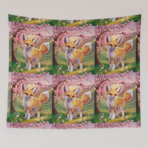 Artikelvorschau, Fuchs-Porträt. Fennek, Kirschblüte, Fantasiefuchs, wunderlicher Fuchs entworfen und verkauft von FoxVibes.