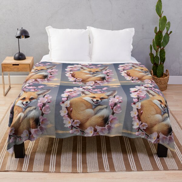 Item preview, Fox Portrait. fennec fox, cherry blossom, fantasy fox, whimsical fox designed and sold by FoxVibes.