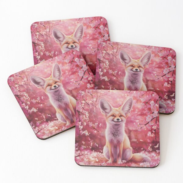 Item preview, Fox Portrait. fennec fox, cherry blossom, fantasy fox, whimsical fox designed and sold by FoxVibes.
