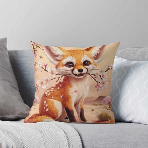 Item preview, Fox Portrait. fennec fox, cherry blossom, fantasy fox, whimsical fox designed and sold by FoxVibes.