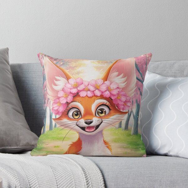 Item preview, Fox Portrait. fennec fox, cherry blossom, fantasy fox, whimsical fox designed and sold by FoxVibes.