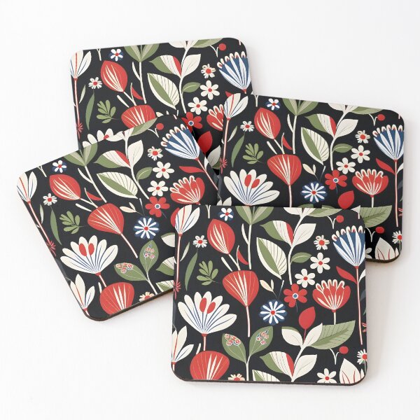 Item preview, Colorful Blossoms on Black designed and sold by MrKATORSKI.