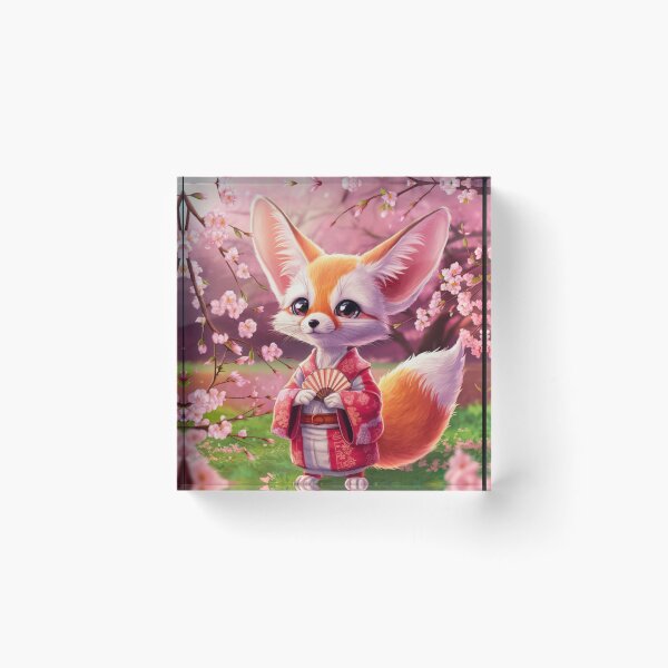 Item preview, Fox Portrait. fennec fox, cherry blossom, fantasy fox, whimsical fox, fox character designed and sold by FoxVibes.