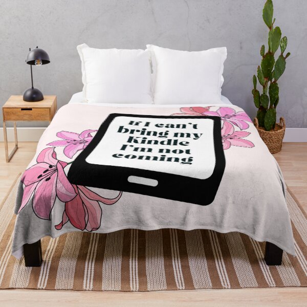 Item preview, If I can't bring my Kindle I'm not coming - Pastel Pink Floral Kindle designed and sold by Neadoodles.