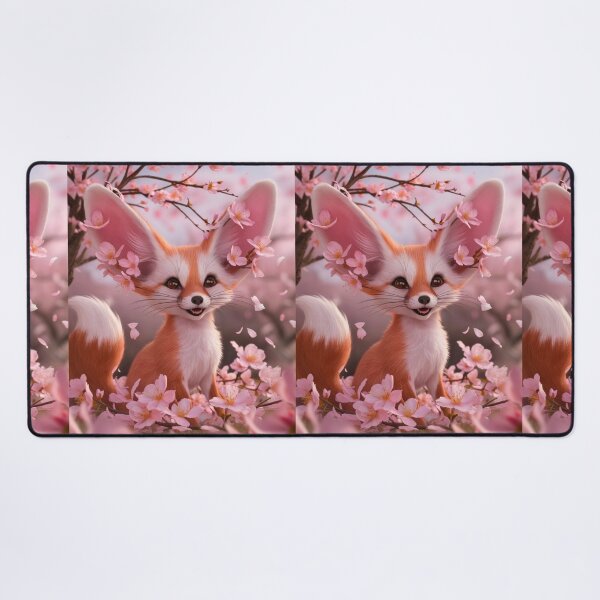 Item preview, Fox Portrait. fennec fox, cherry blossom, fantasy fox, whimsical fox designed and sold by FoxVibes.