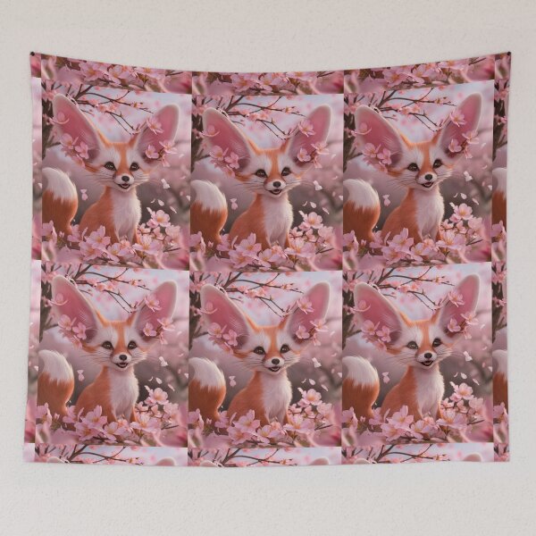 Artikelvorschau, Fuchs-Porträt. Fennek, Kirschblüte, Fantasiefuchs, wunderlicher Fuchs entworfen und verkauft von FoxVibes.