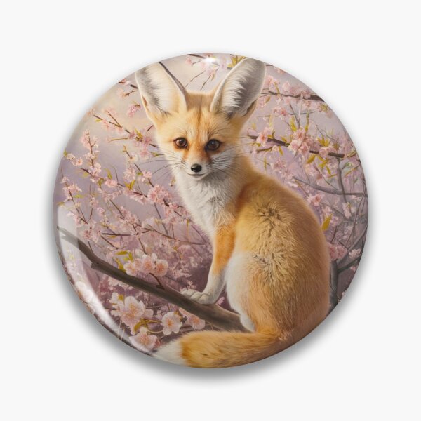 Item preview, Fox Portrait. fennec fox, cherry blossom, fantasy fox, whimsical fox designed and sold by FoxVibes.