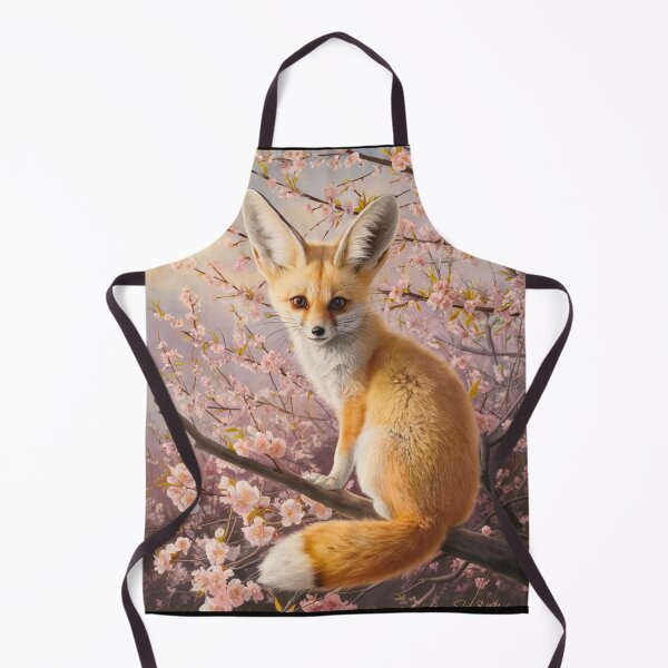 Item preview, Fox Portrait. fennec fox, cherry blossom, fantasy fox, whimsical fox designed and sold by FoxVibes.