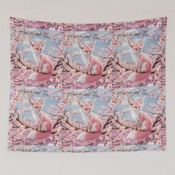 Item preview, Fox Portrait. fennec fox, cherry blossom, fantasy fox, whimsical fox designed and sold by FoxVibes.