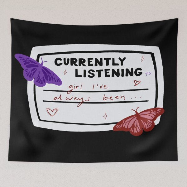 Item preview, Currently Listening to Girl I've Always Been Composition Notebook Sticker designed and sold by notastranger.