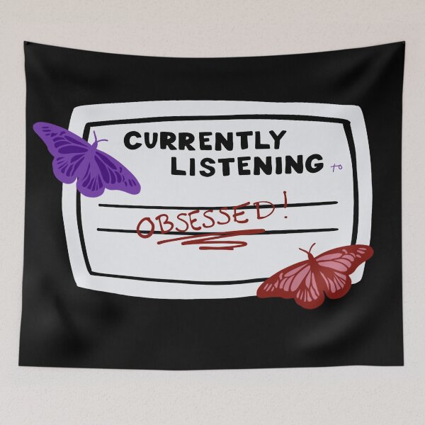 Item preview, Currently Listening to Obsessed Composition Notebook Sticker designed and sold by notastranger.