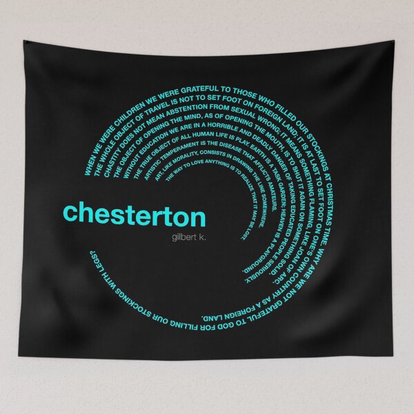Item preview, Gilbert k. Chesterton famous quotes poster [aqua] designed and sold by CMYKStudio.